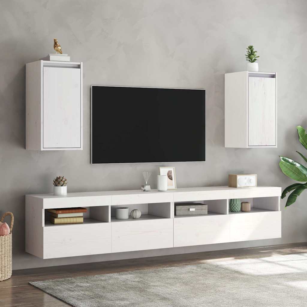 Vidaxl wandkasten 2 st 30x30x60 cm massief grenenhout wit