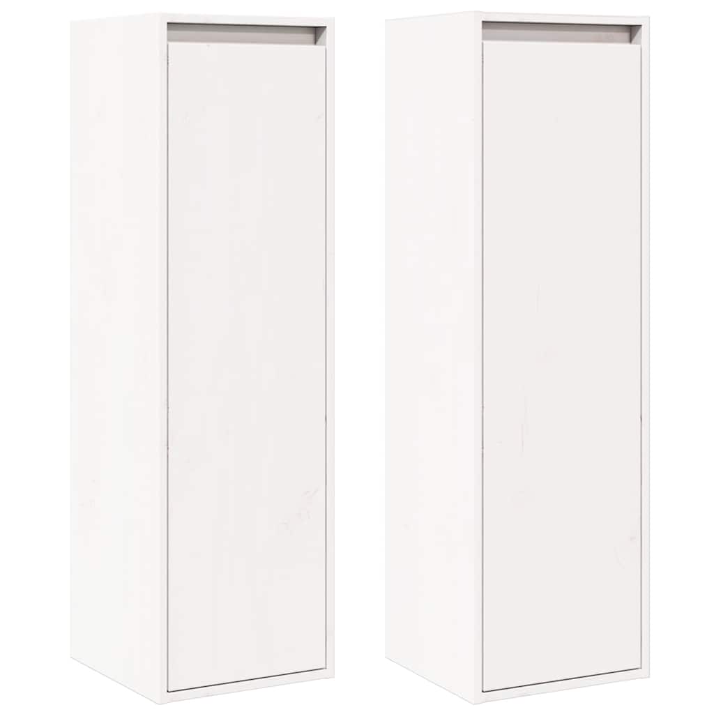 Vidaxl wandkasten 2 st 30x30x100 cm massief grenenhout wit