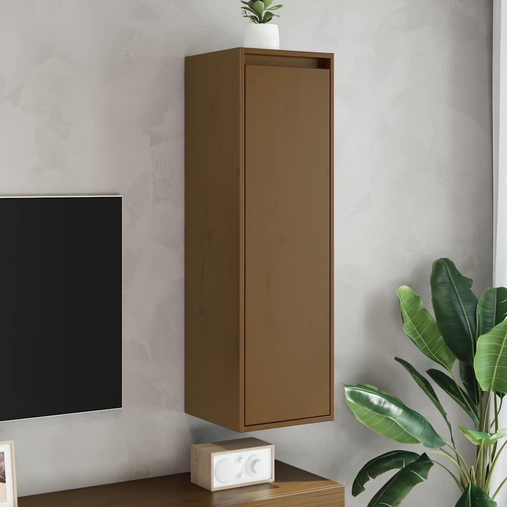 Vidaxl wandkasten 2 st 30x30x100 cm massief grenenhout honingbruin