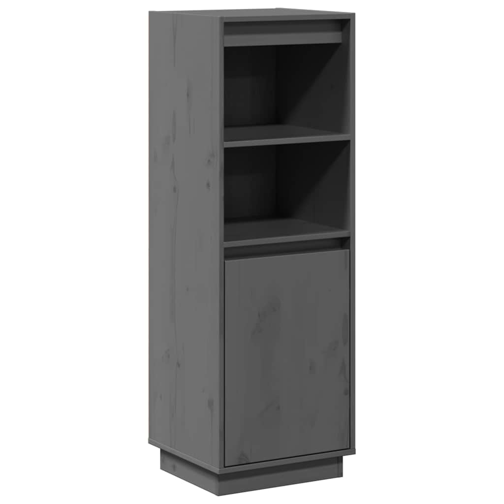 Vidaxl hoge kast 37x34x110 cm massief grenenhout grijs