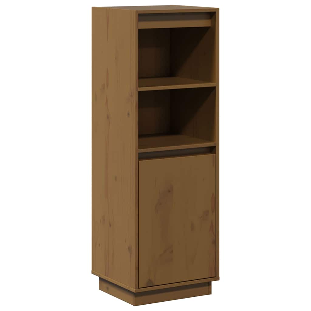 Vidaxl hoge kast 37x34x110 cm massief grenenhout honingbruin