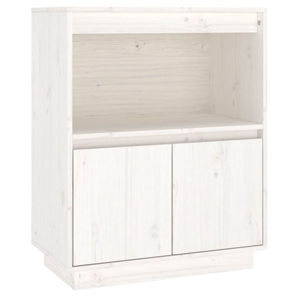 Vidaxl dressoir 60x34x75 cm massief grenenhout wit