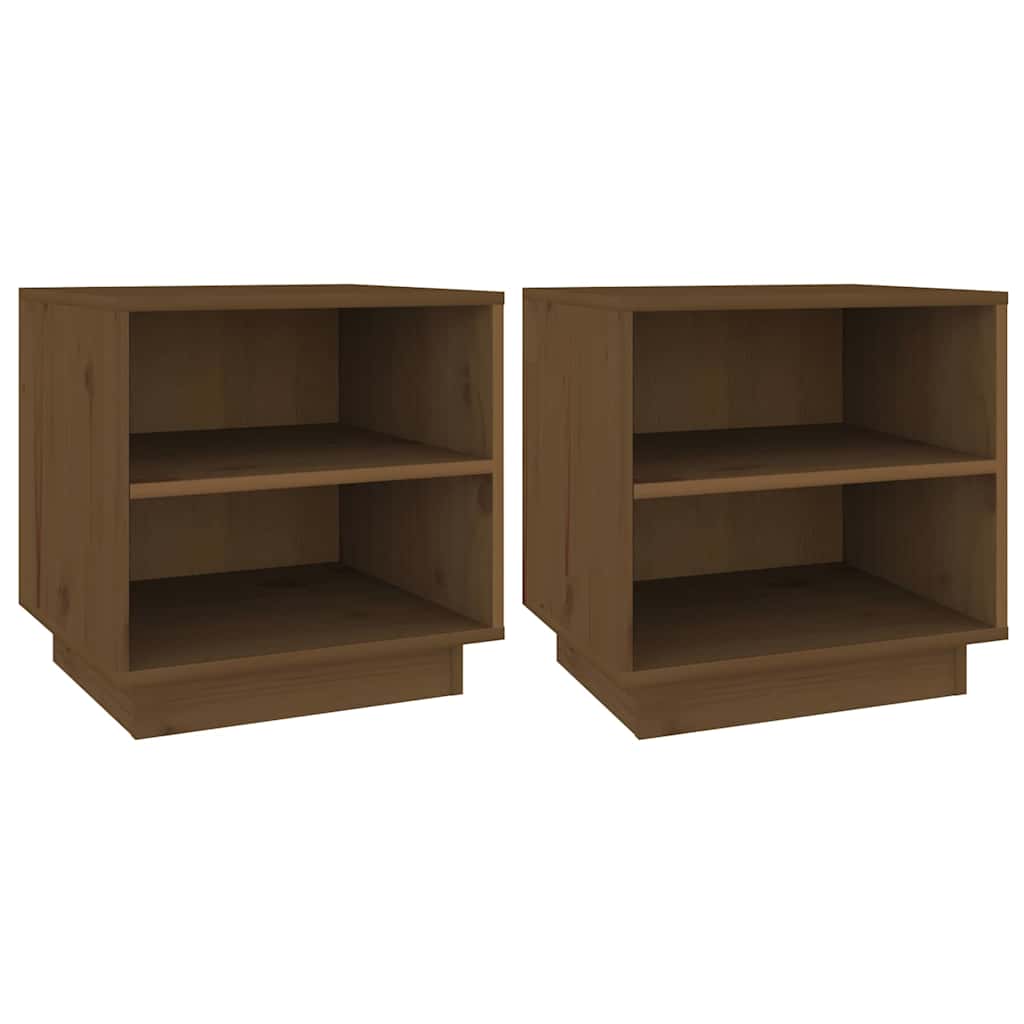 Vidaxl nachtkastjes 2 st 40x34x40 cm massief grenenhout honingbruin