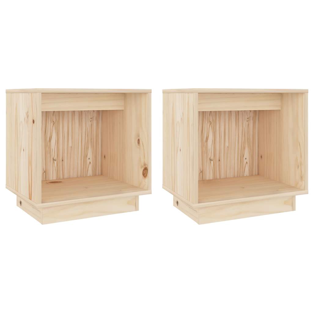 Vidaxl nachtkastjes 2 st 40x30x40 cm massief grenenhout wit