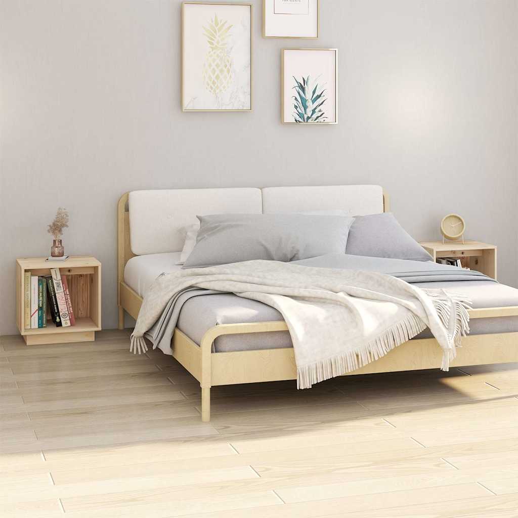 Vidaxl nachtkastjes 2 st 40x30x40 cm massief grenenhout wit