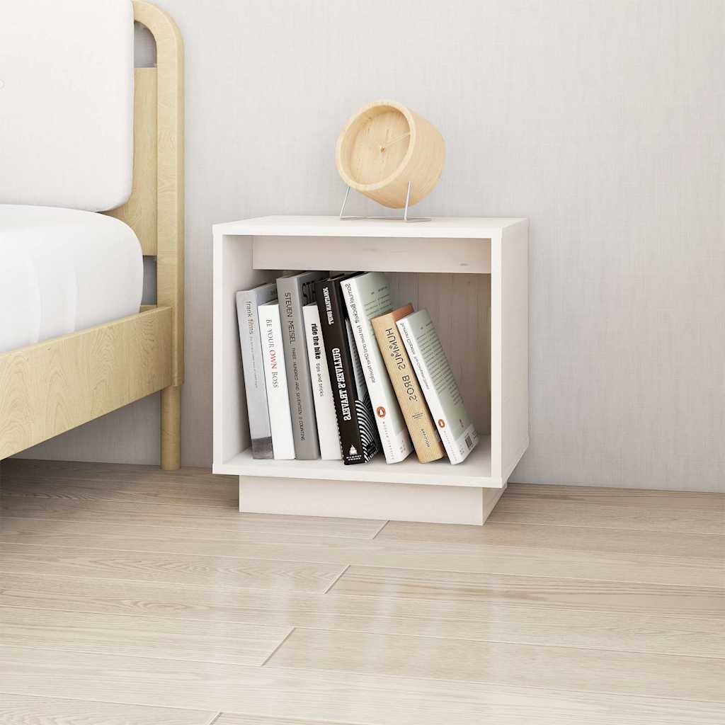 Vidaxl nachtkastjes 2 st 40x30x40 cm massief grenenhout wit