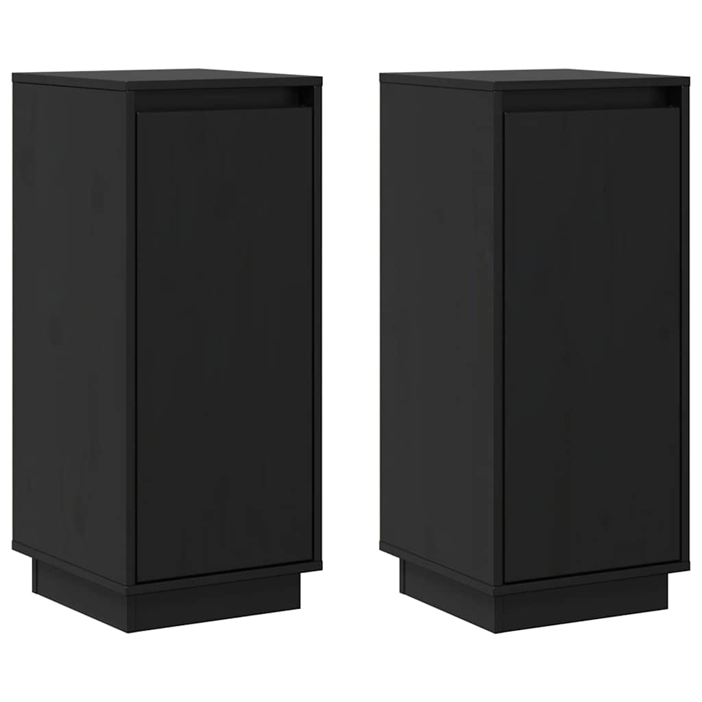 Vidaxl dressoirs 2 st 31,5x34x75 cm massief grenenhout zwart