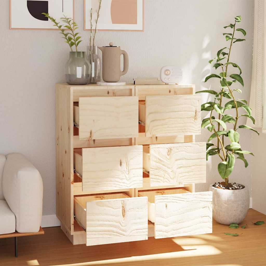 Vidaxl dressoirs 2 st 32x34x75 cm massief grenenhout