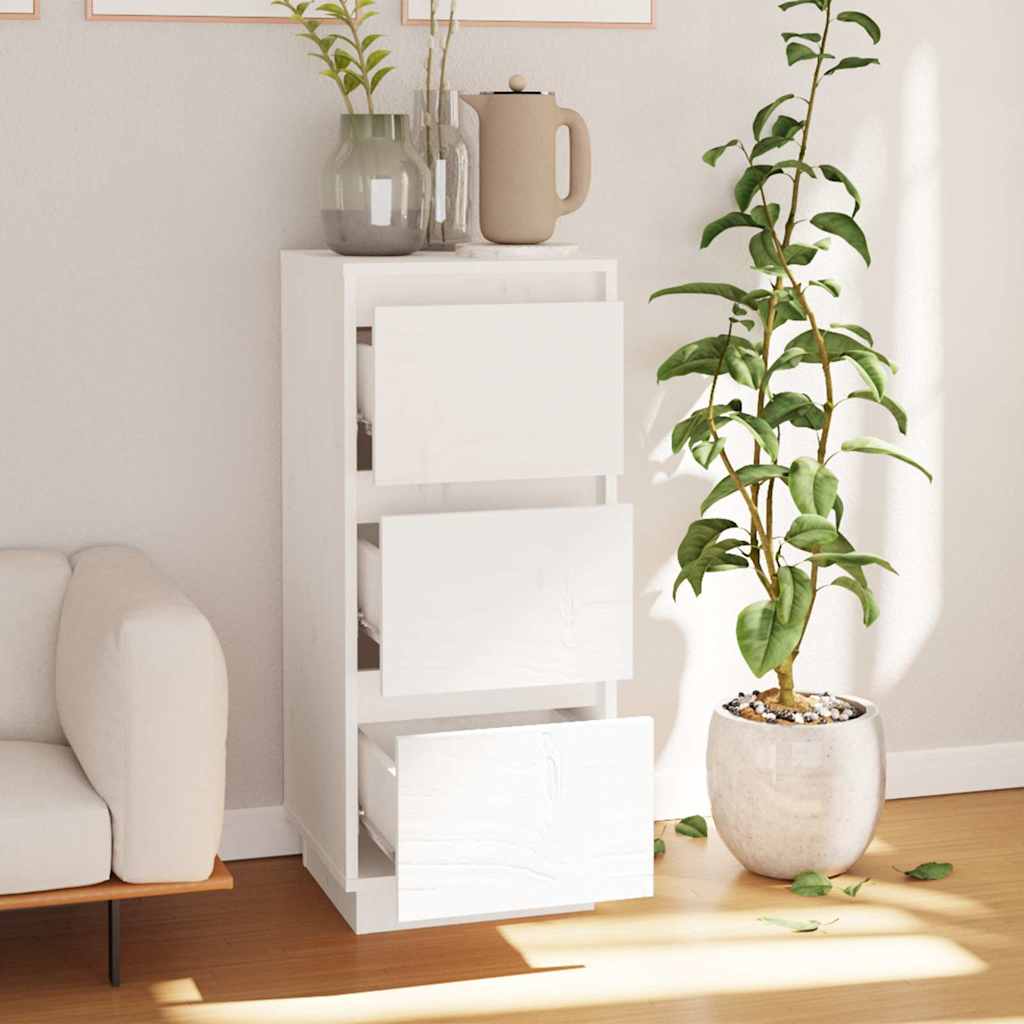 Vidaxl dressoir 32x34x75 cm massief grenenhout wit