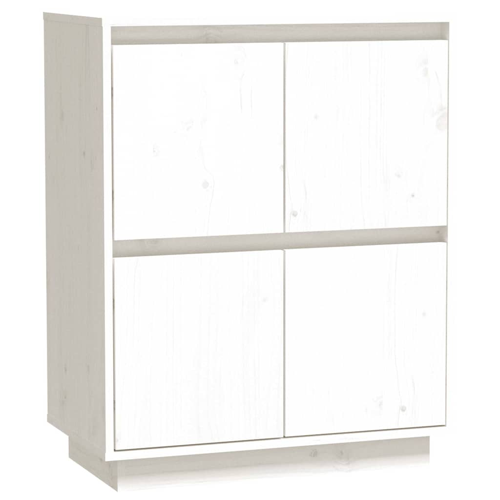 Vidaxl dressoir 60x34x75 cm massief grenenhout wit