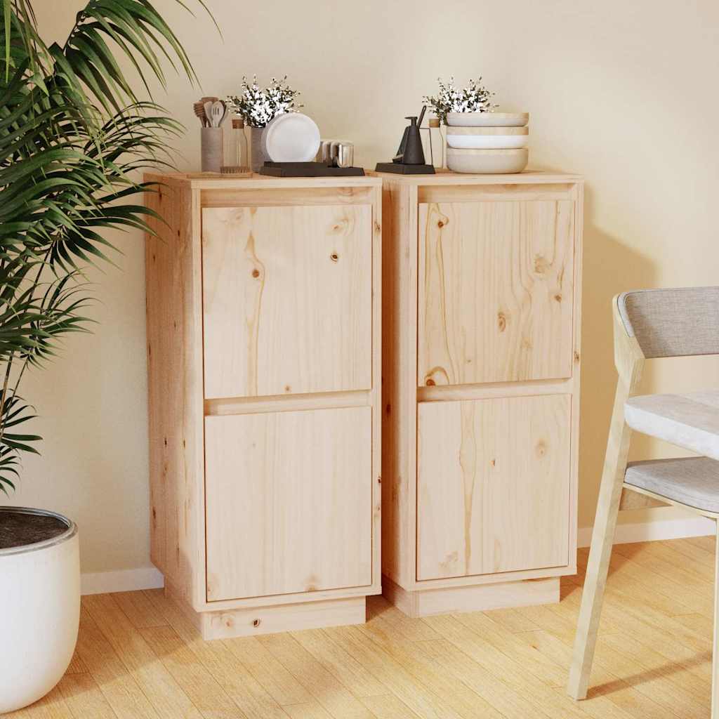 Vidaxl dressoirs 2 st 31,5x34x75 cm massief grenenhout