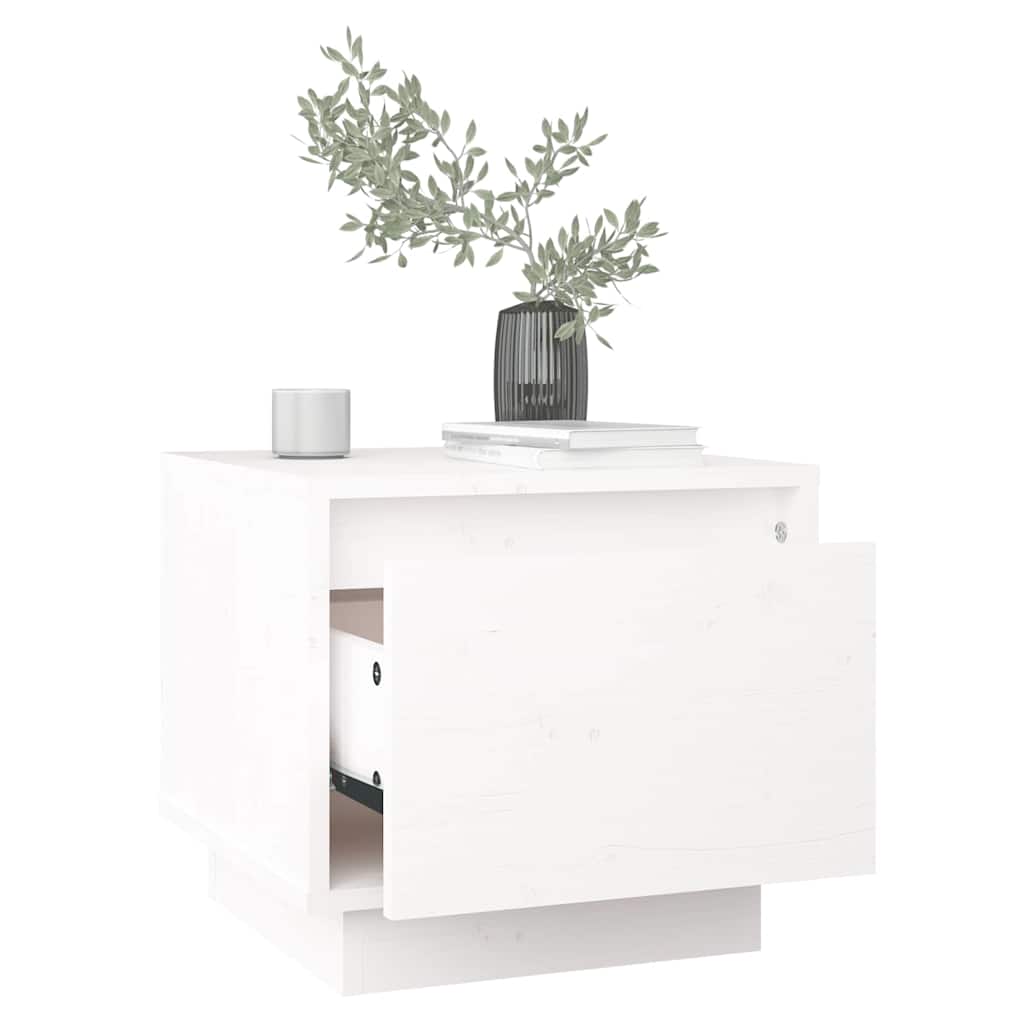 Vidaxl nachtkastje 35x34x32 cm massief grenenhout wit