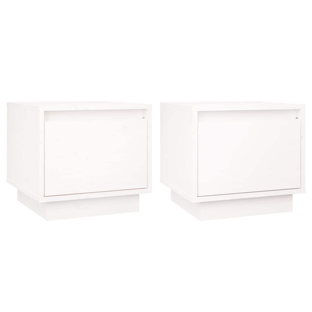 Vidaxl nachtkastjes 2 st 35x34x32 cm massief grenenhout wit