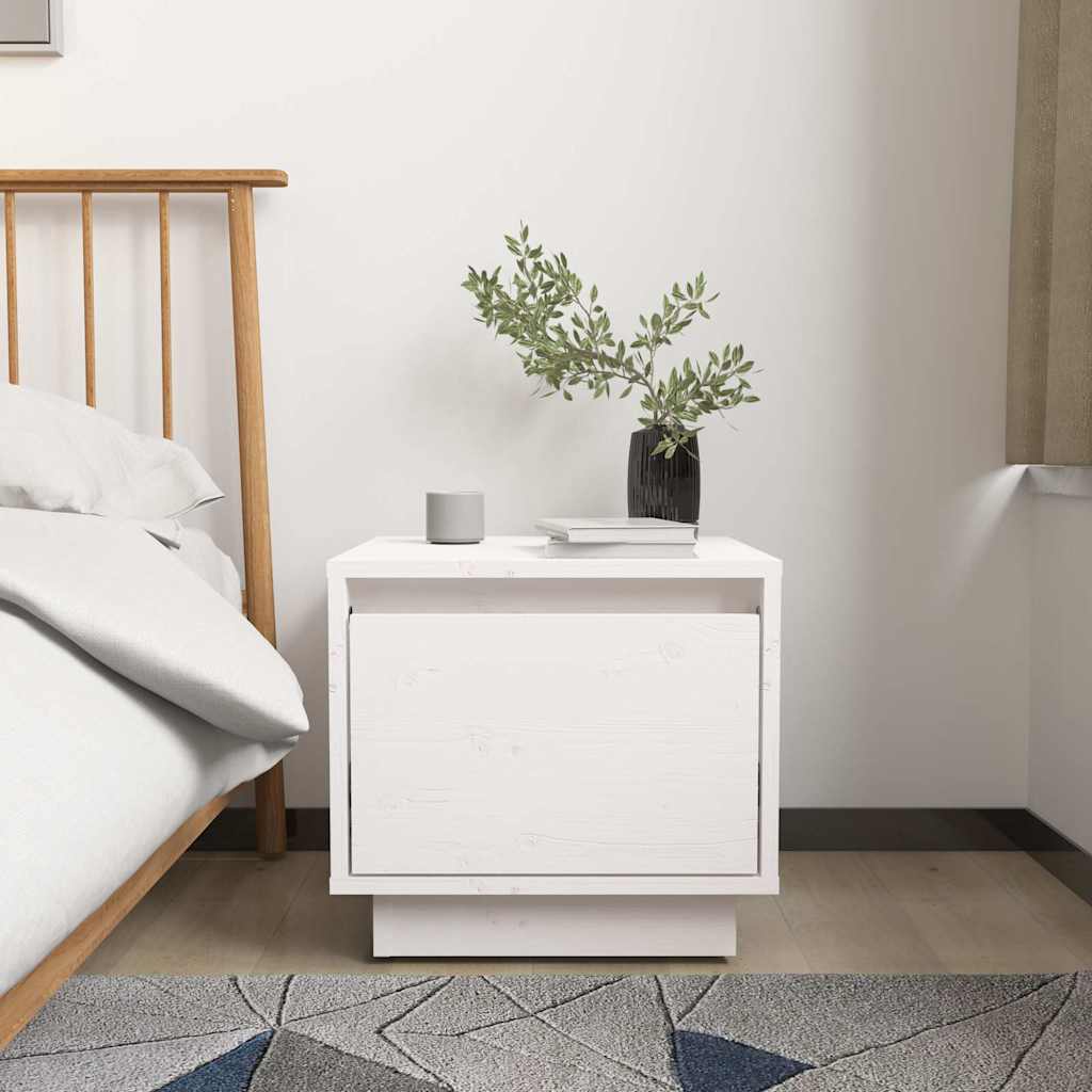 Vidaxl nachtkastjes 2 st 35x34x32 cm massief grenenhout wit