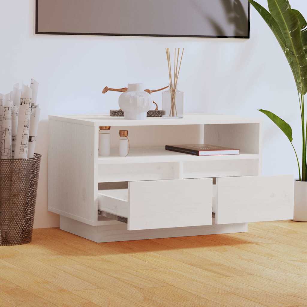 Vidaxl tv-meubel 60x35x37 cm massief grenenhout wit