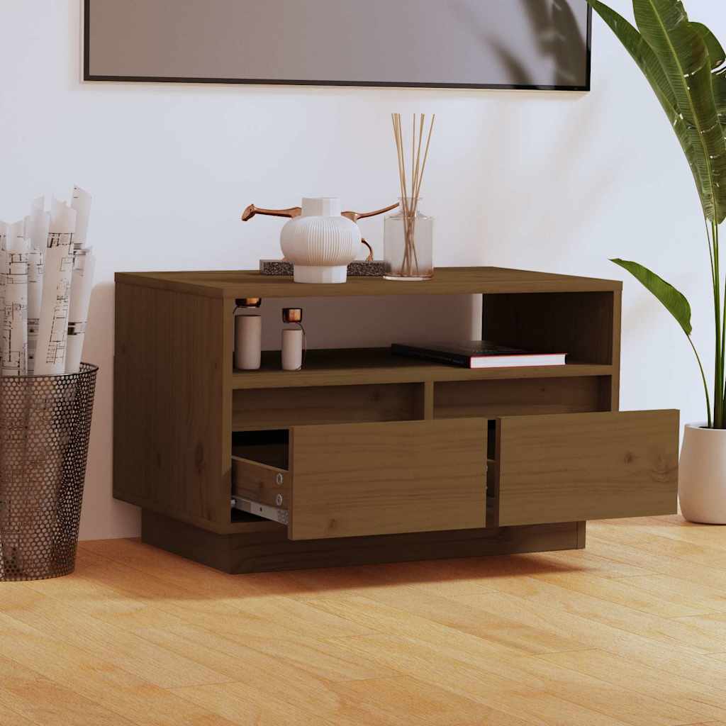 Vidaxl tv-meubel 60x35x37 cm massief grenenhout honingbruin