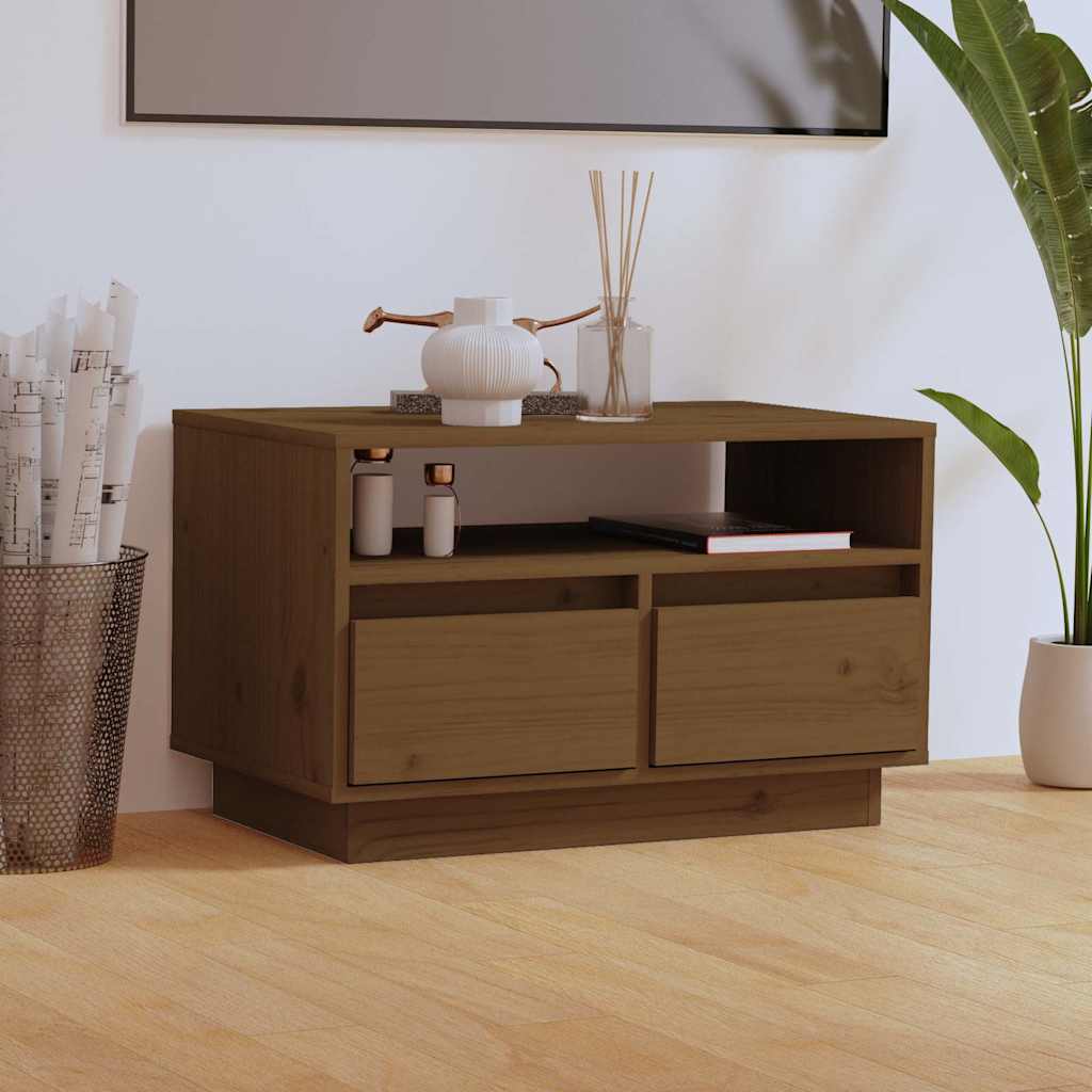 Vidaxl tv-meubel 60x35x37 cm massief grenenhout honingbruin