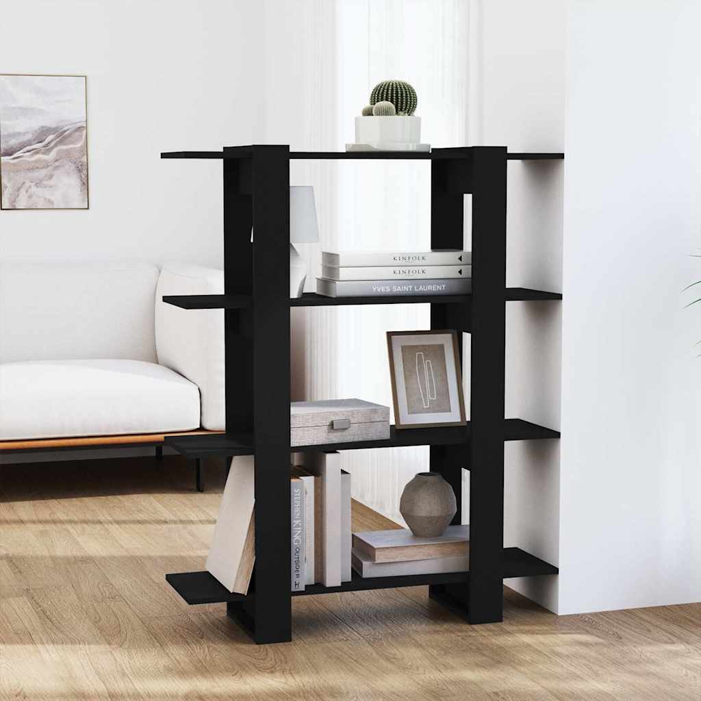 Vidaxl boekenkast kamerscherm 100x30x123,5 cm zwart