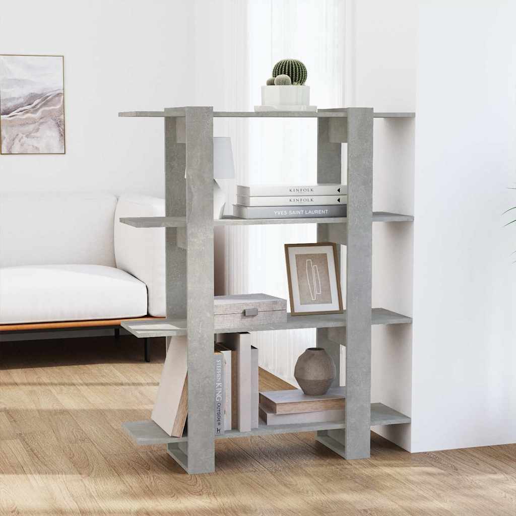 Vidaxl boekenkast kamerscherm 100x30x123,5 cm betongrijs