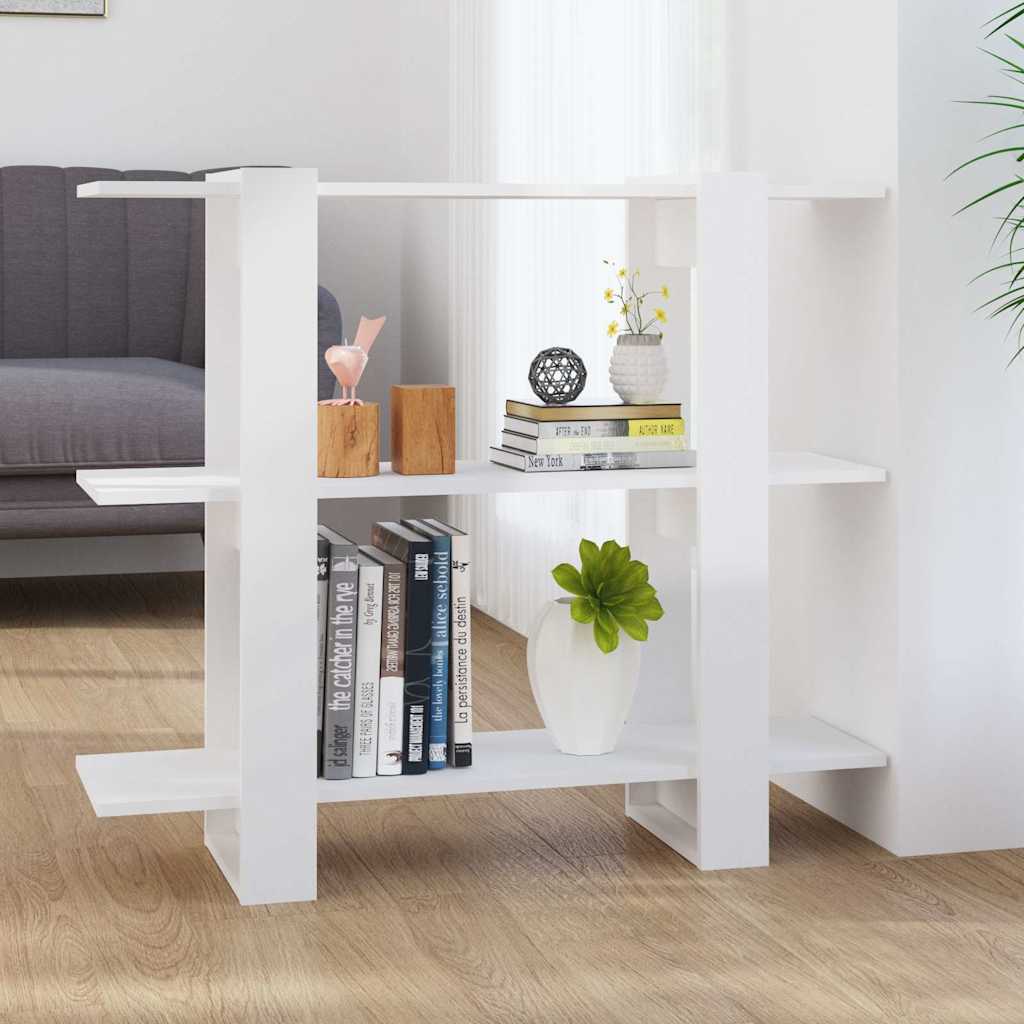 Vidaxl boekenkast kamerscherm 100x30x87 cm hoogglans wit