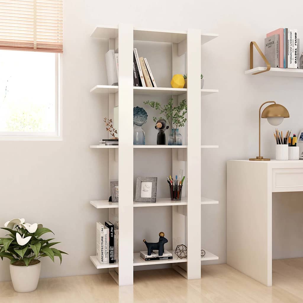 Vidaxl boekenkast kamerscherm 80x30x160 cm hoogglans wit