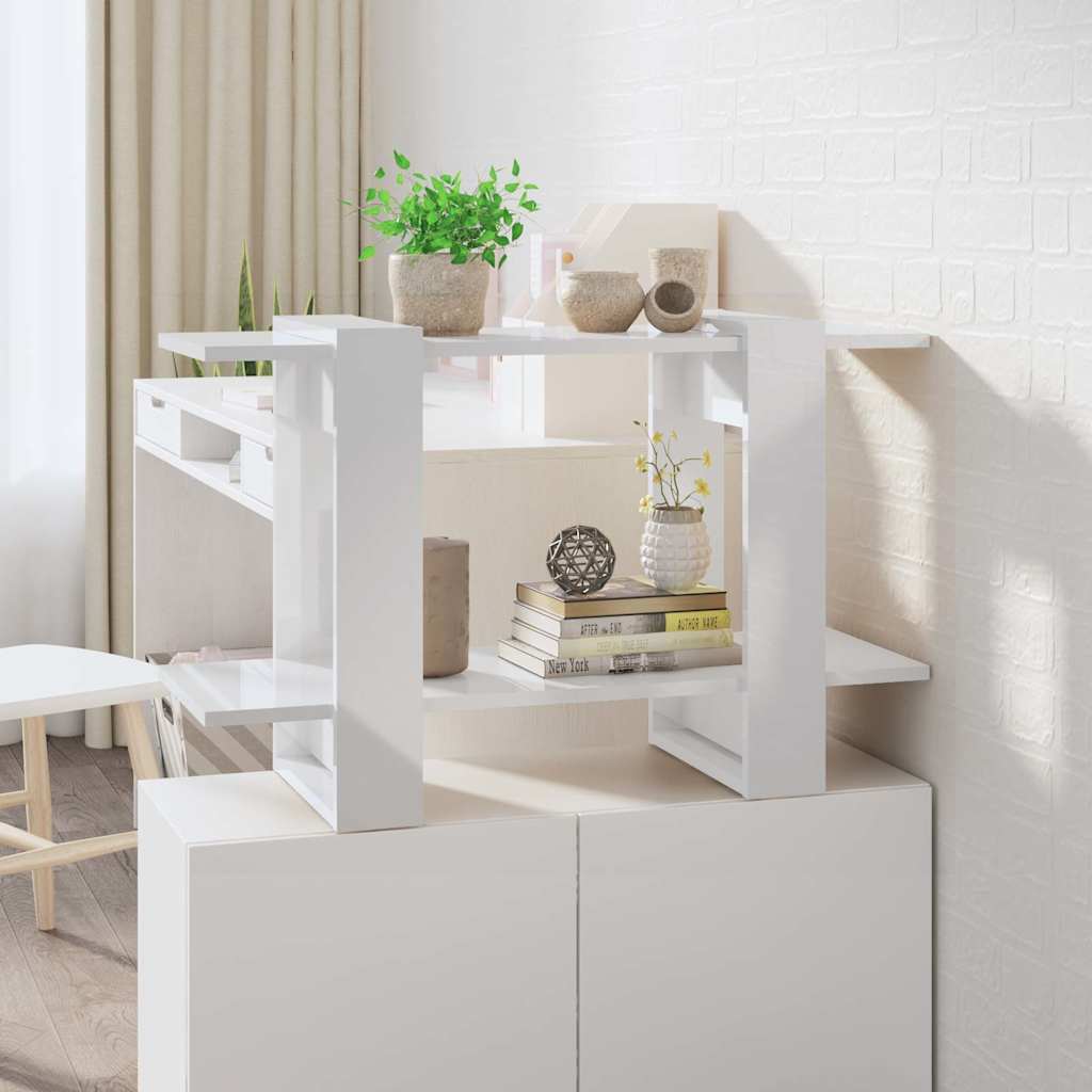 Vidaxl boekenkast kamerscherm 80x30x51 cm hoogglans wit