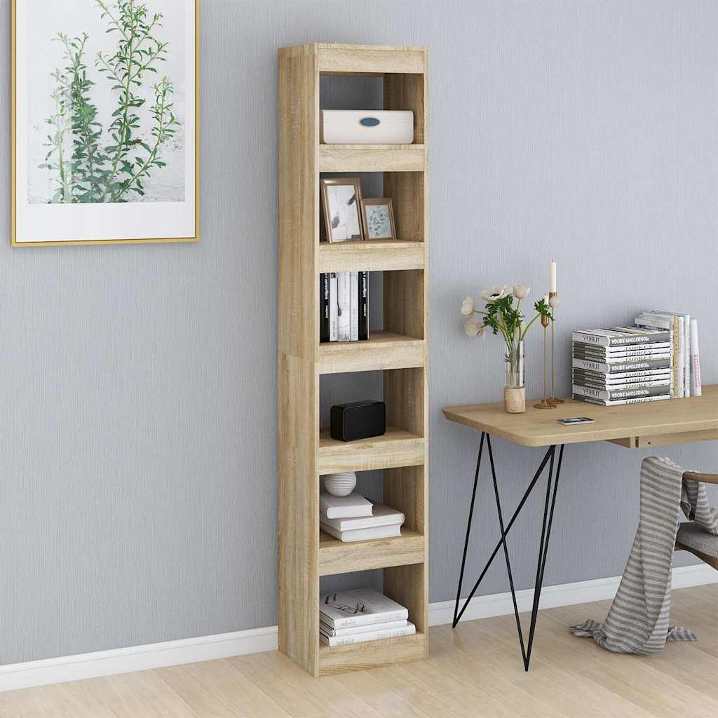 Vidaxl boekenkast kamerscherm 40x30x198 cm sonoma eikenkleurig