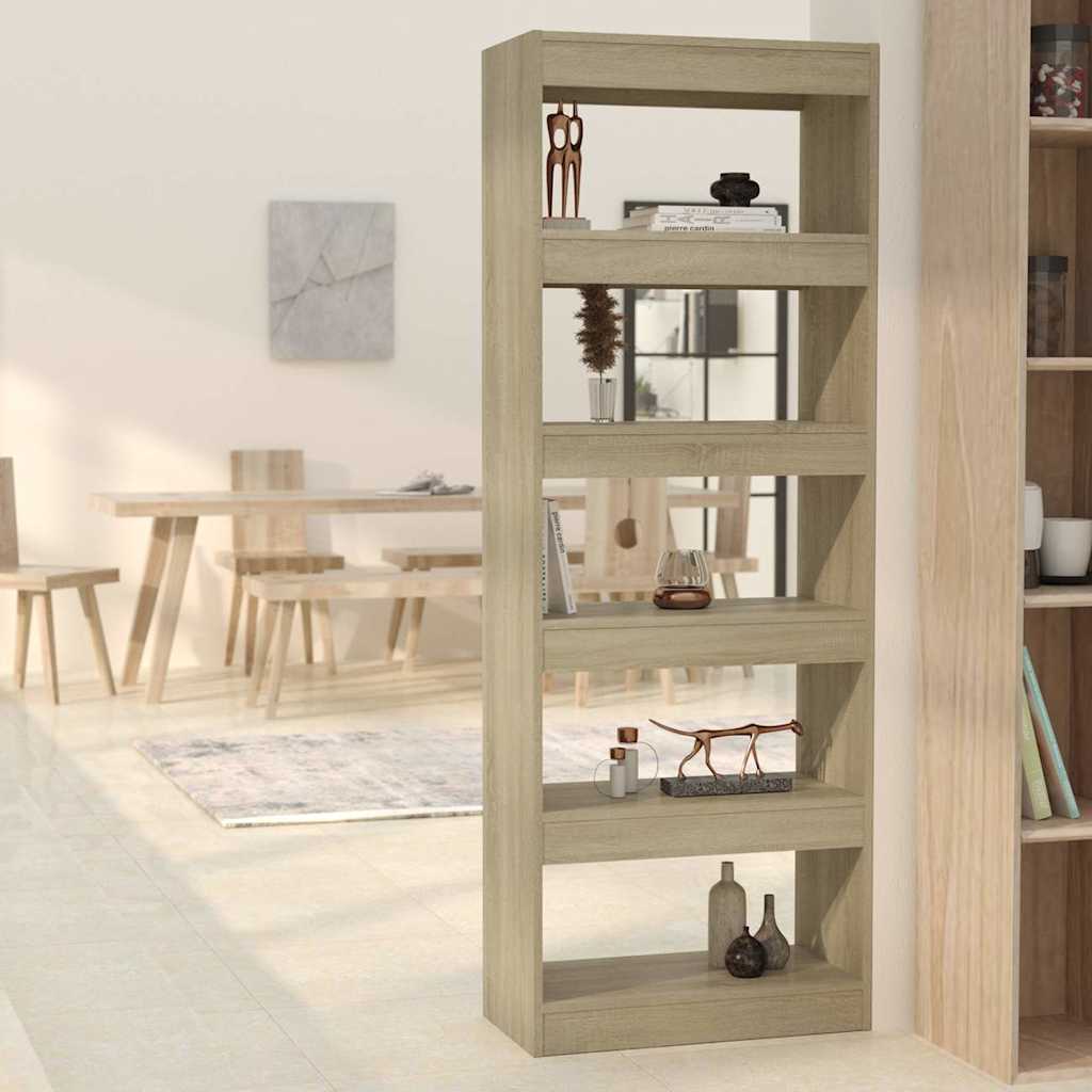 Vidaxl boekenkast kamerscherm 60x30x166 cm bewerkt hout sonoma eiken