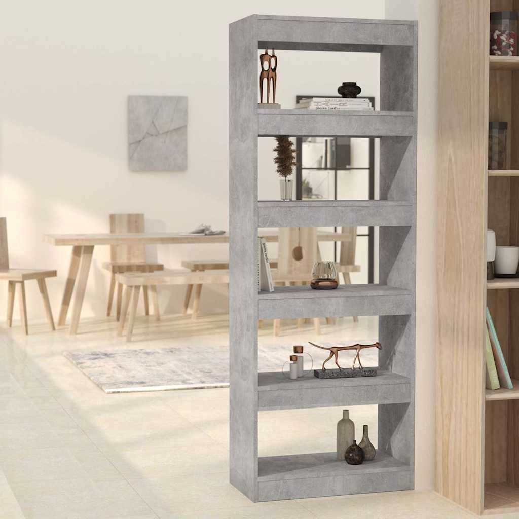 Vidaxl boekenkast kamerscherm 60x30x166 cm bewerkt hout betongrijs