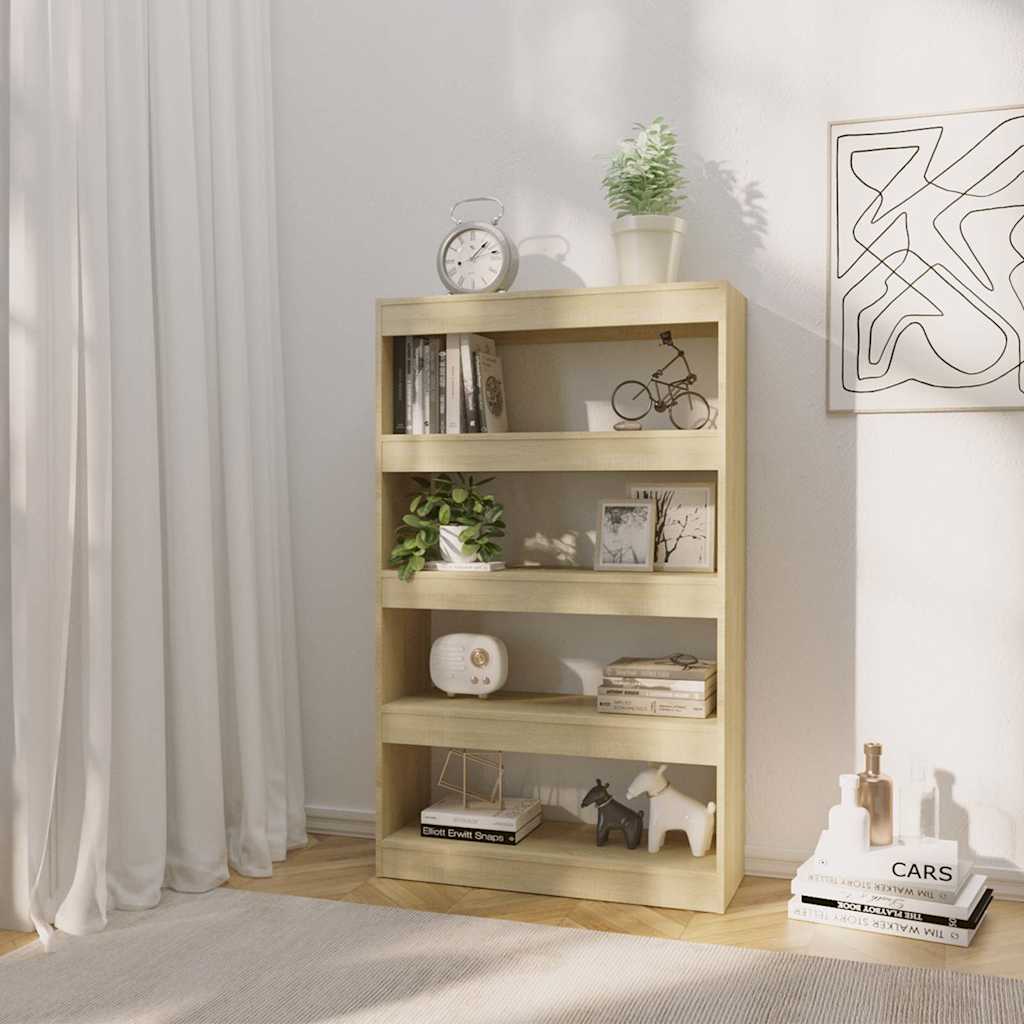 Vidaxl boekenkast kamerscherm 80x30x135 cm bewerkt hout sonoma eiken