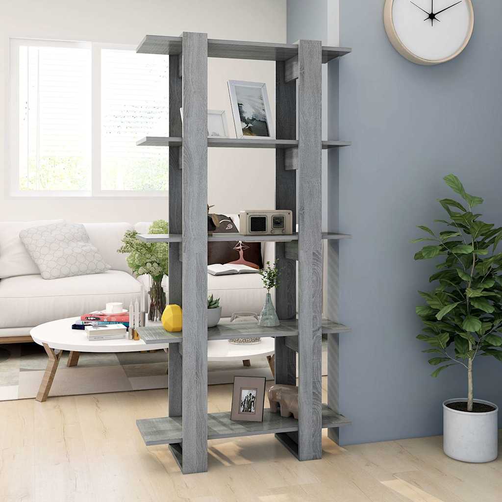 Vidaxl boekenkast kamerscherm 80x30x160 cm bewerkt hout grijs sonoma