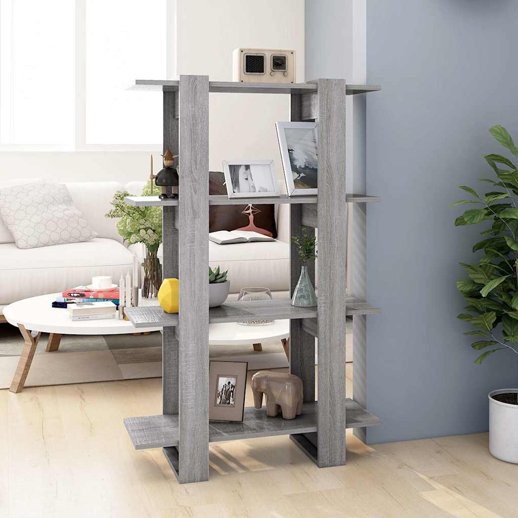 Vidaxl boekenkast kamerscherm 80x30x123,5 cm grijs sonoma eikenkleurig