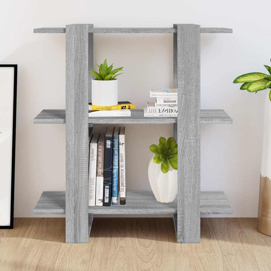 Vidaxl boekenkast kamerscherm 80x30x87 cm grijs sonoma eikenkleurig