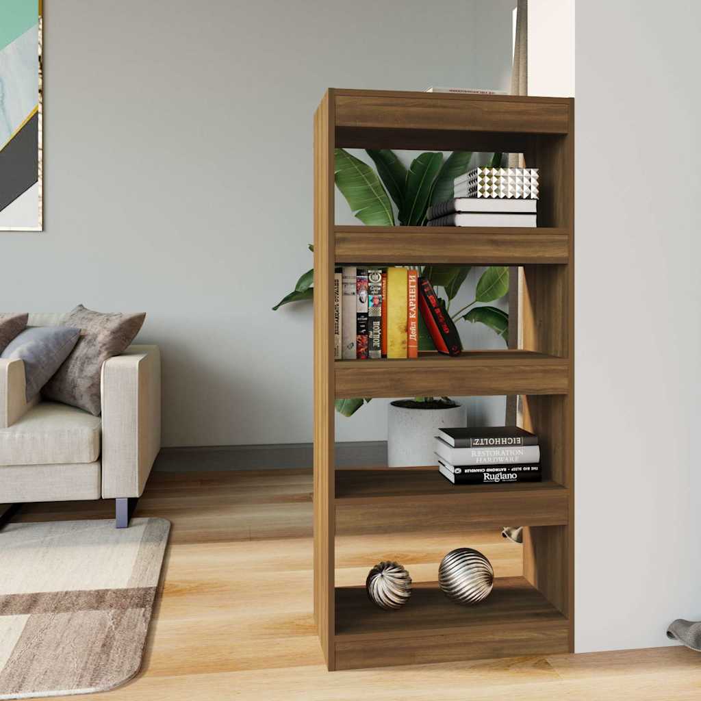 Vidaxl boekenkast kamerscherm 60x30x135 cm bewerkt hout bruineiken