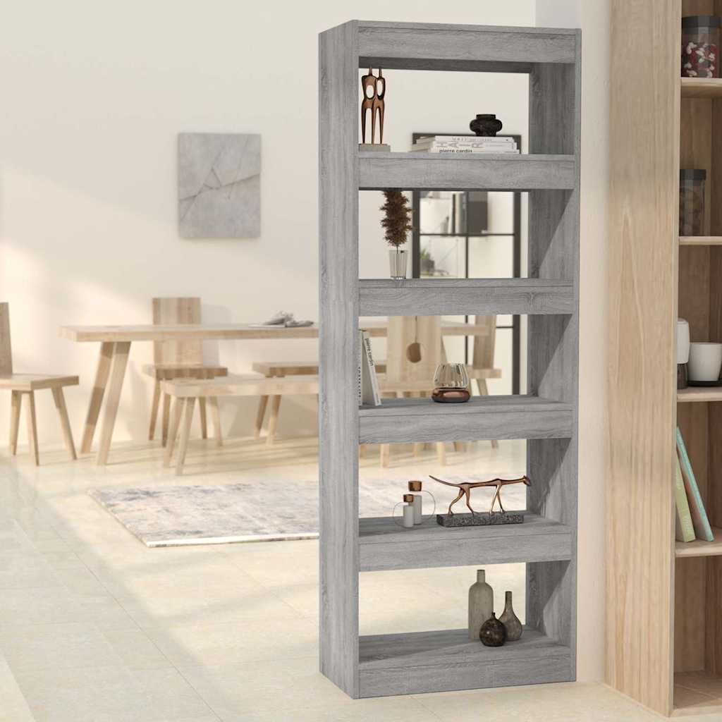 Vidaxl boekenkast kamerscherm 60x30x166 cm bewerkt hout grijs sonoma