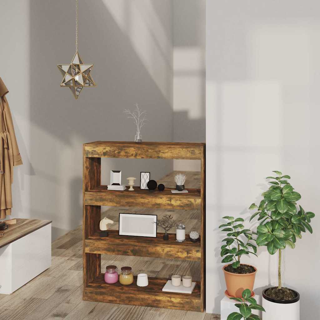Vidaxl boekenkast kamerscherm 80x30x103 cm bewerkt hout gerookt eiken