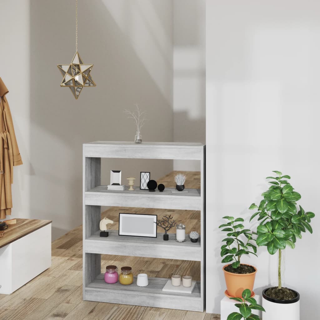 Vidaxl boekenkast kamerscherm 80x30x103 cm bewerkt hout grijs sonoma