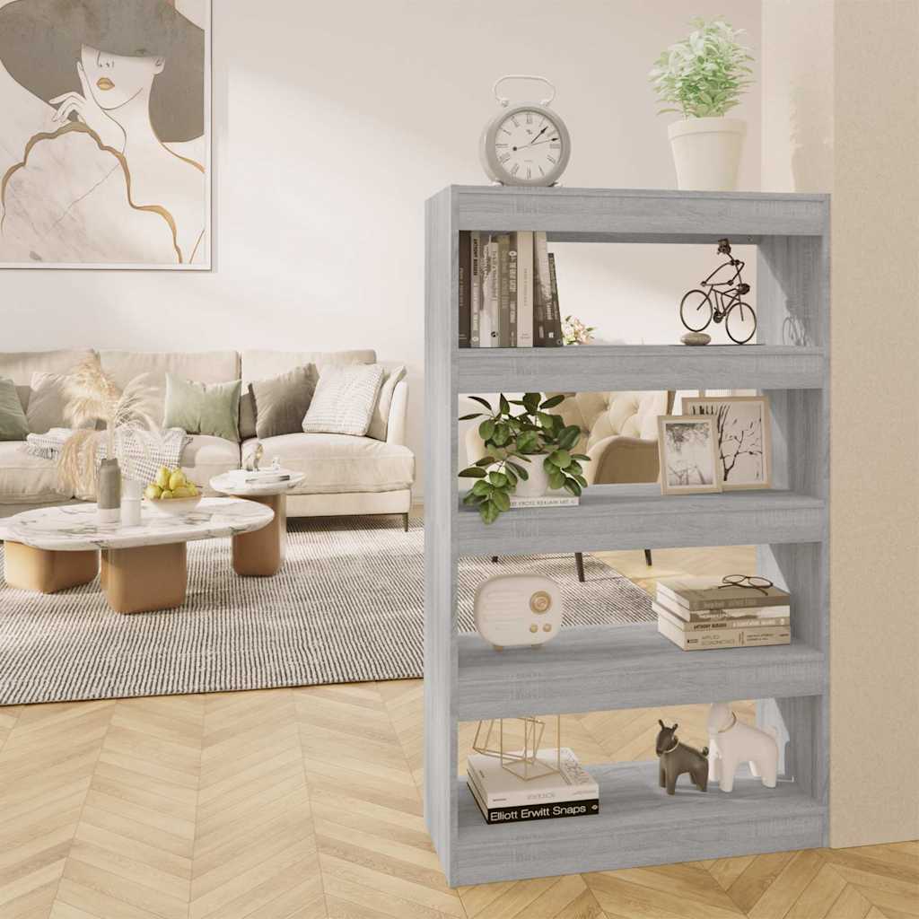 Vidaxl boekenkast kamerscherm 80x30x135 cm bewerkt hout grijs sonoma