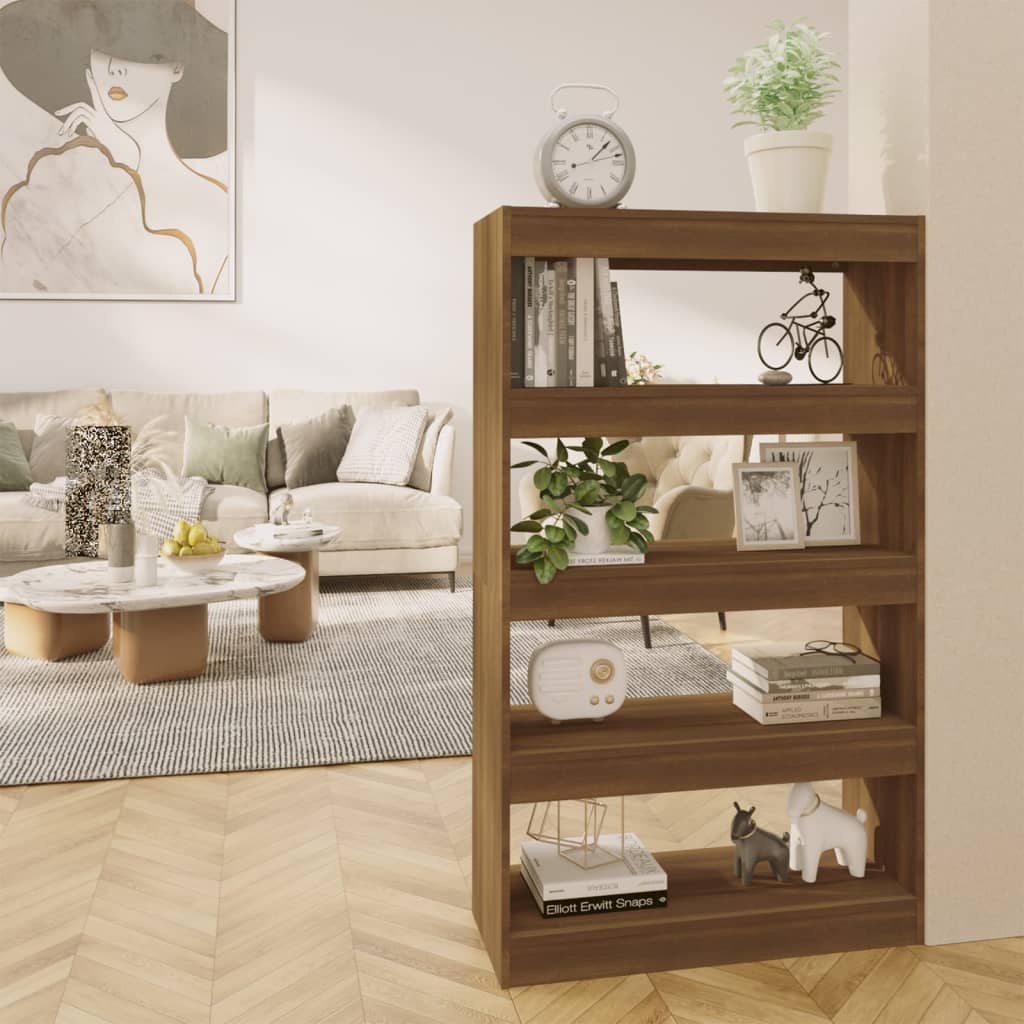 Vidaxl boekenkast kamerscherm 80x30x135 cm bewerkt hout bruin eiken