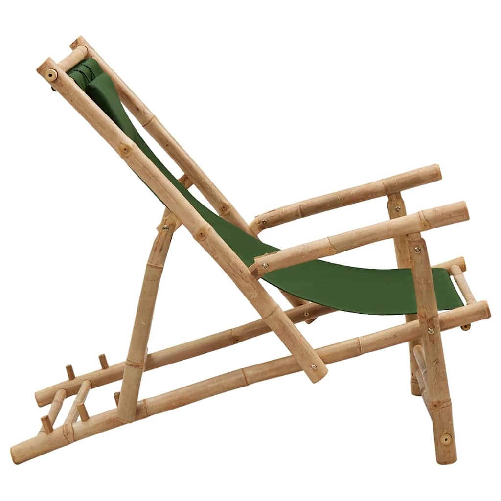 Vidaxl terrasstoel bamboe en canvas groen