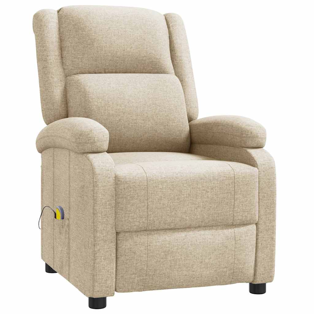 Vidaxl massagestoel stof crèmekleurig