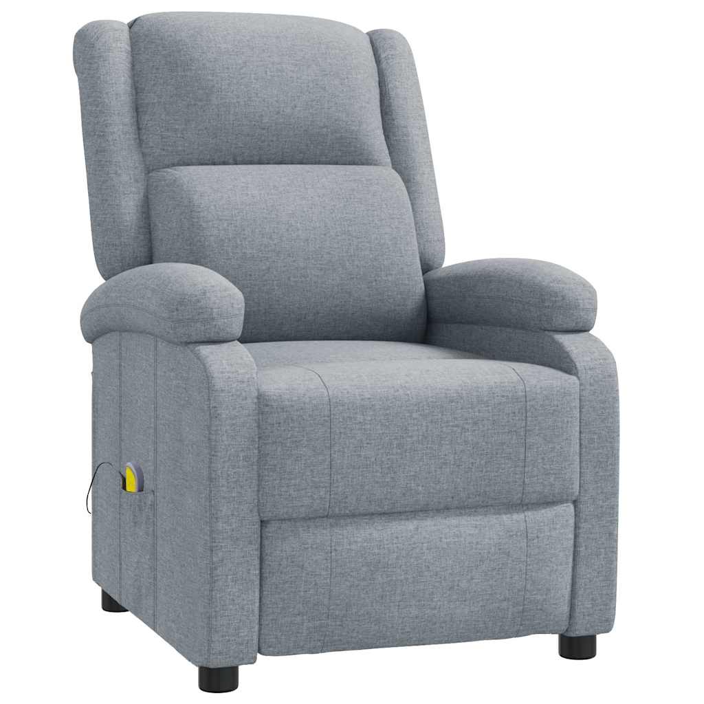 Vidaxl massagestoel stof lichtgrijs