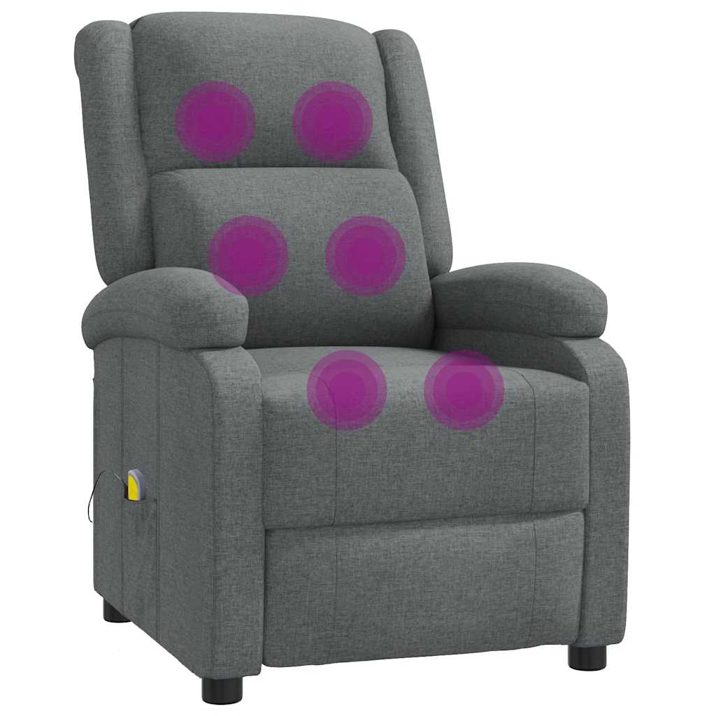 Vidaxl massagestoel stof donkergrijs