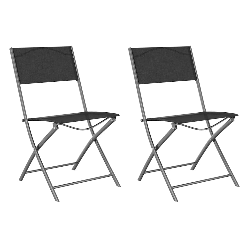Vidaxl tuinstoelen inklapbaar 2 st staal en textileen zwart