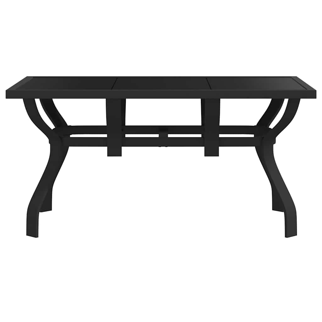 Vidaxl tuintafel 140x70x70 cm staal en glas zwart