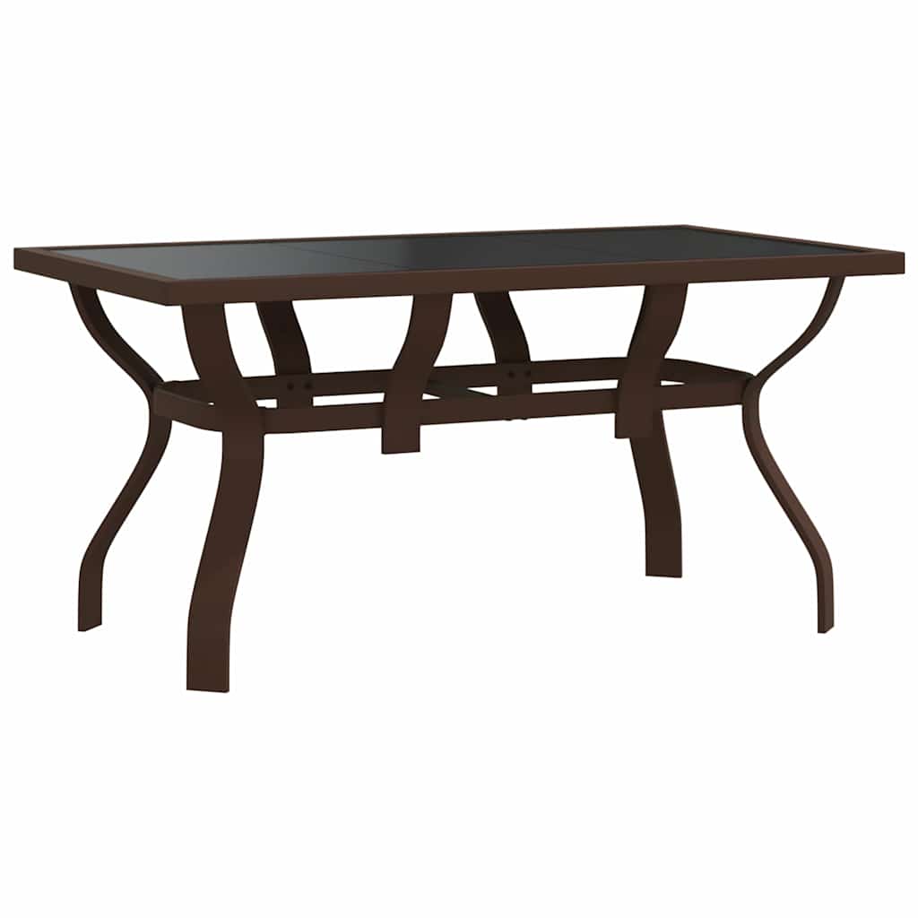 Vidaxl tuintafel 140x70x70 cm staal en glas bruin en zwart