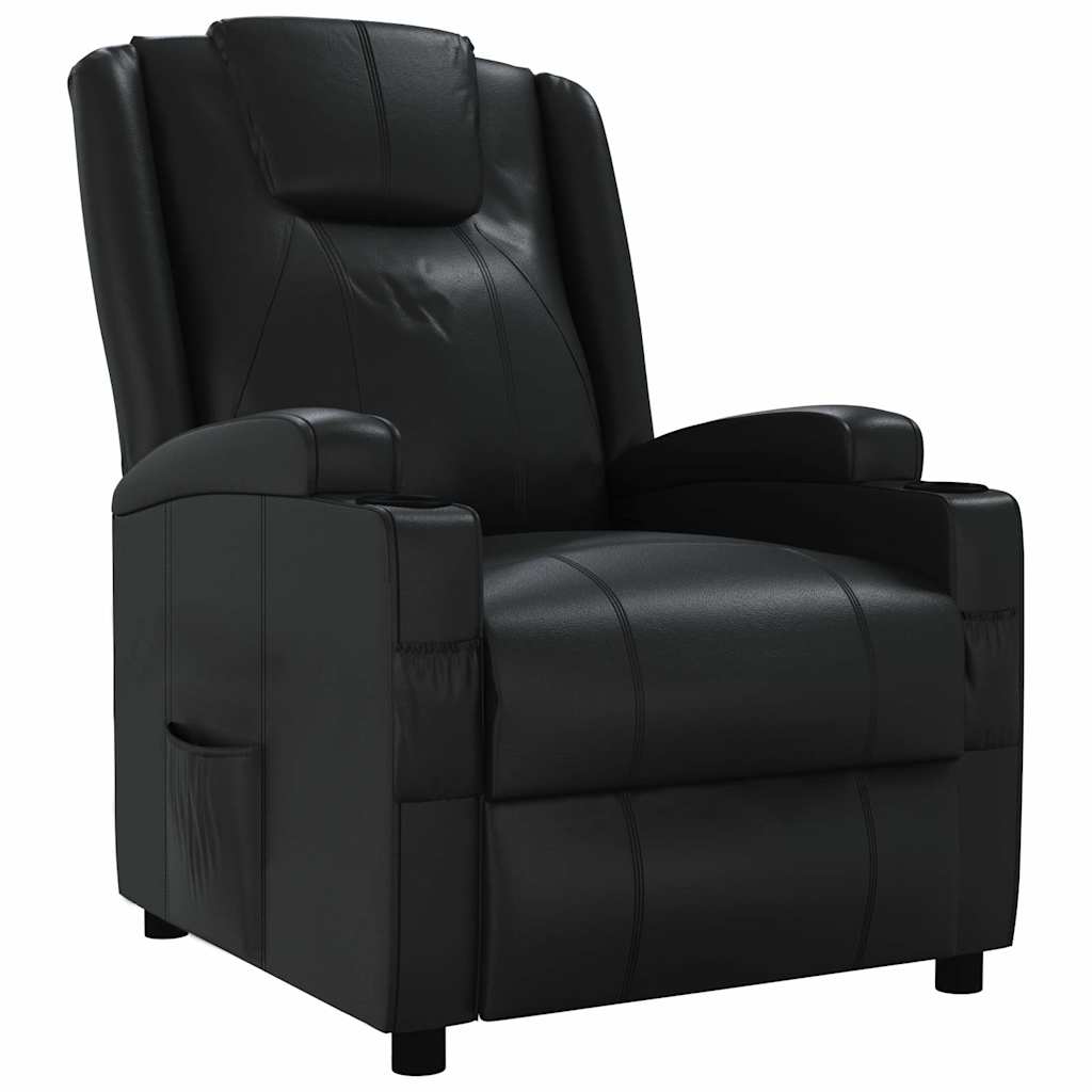 Vidaxl fauteuil verstelbaar kunstleer zwart