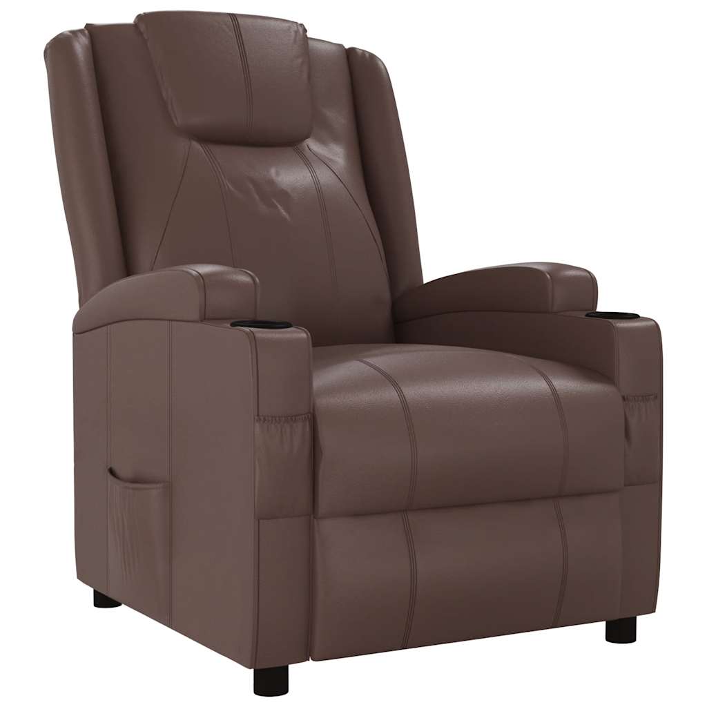 Vidaxl fauteuil verstelbaar kunstleer bruin