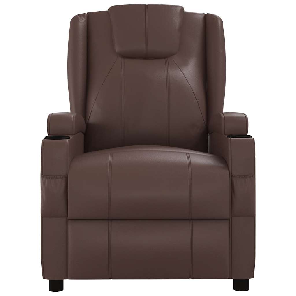 Vidaxl fauteuil verstelbaar kunstleer bruin