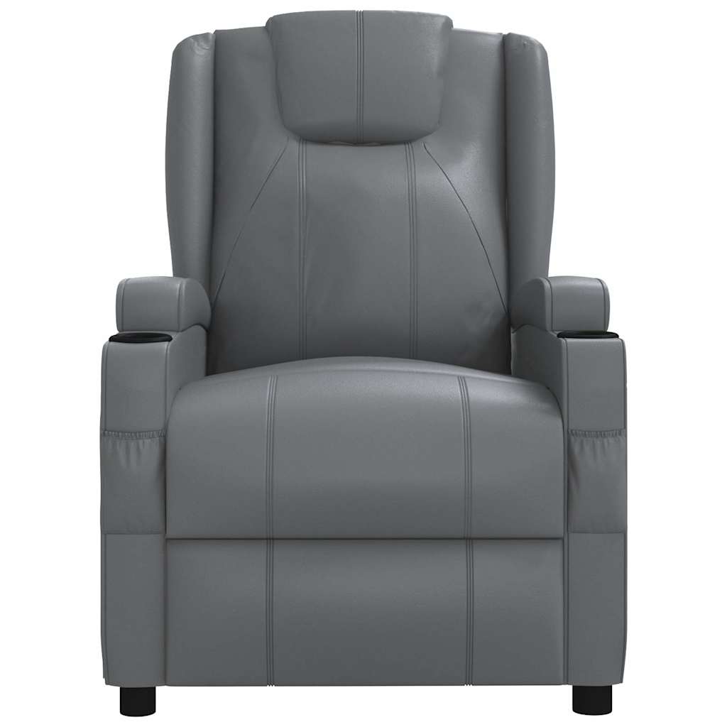 Vidaxl fauteuil verstelbaar kunstleer grijs